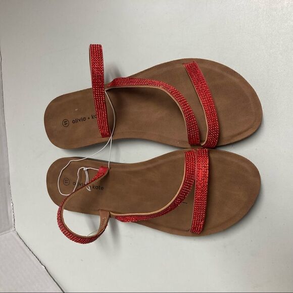 OLIVIA + KATE Women’s Sandals,Size 11,Style Hansel 64L, Red,‎ New WithoutTags - Picture 9 of 10